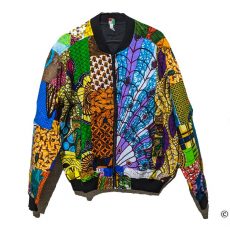 Colorful African print full zip jacket