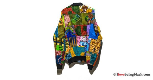 Colorful African print full zip jacket